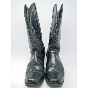 Laredo Men's Basic Eagle Cowboy Boots in Black 9.5